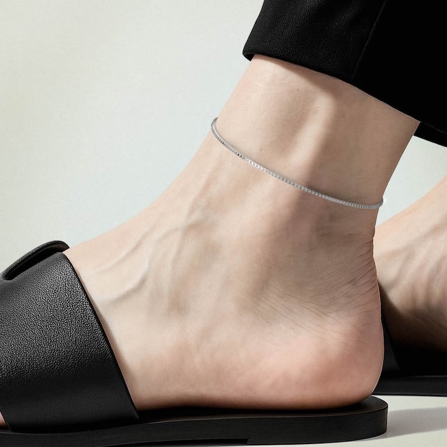 thin venetian anklet（silver）#a12 | garcia