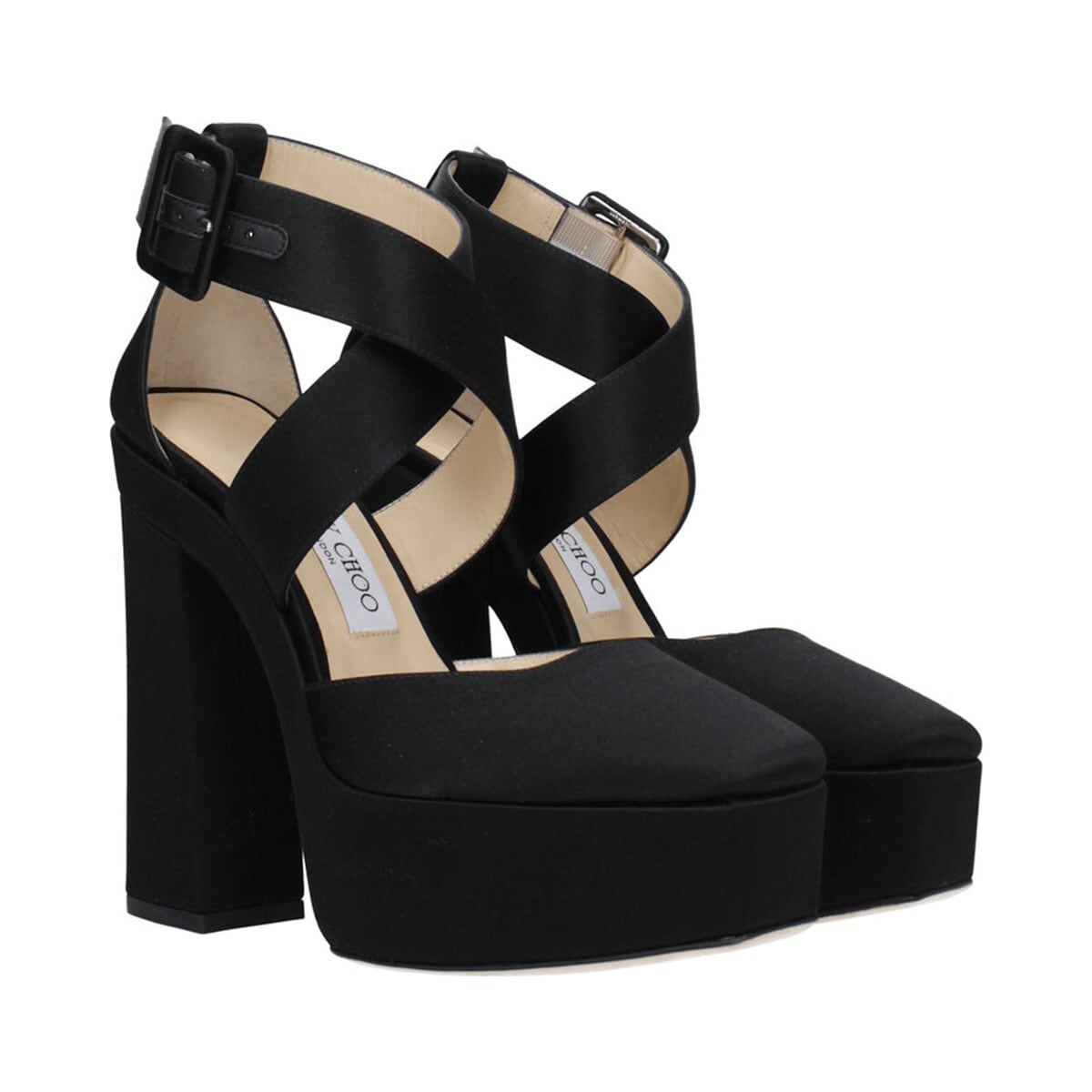 JIMMY CHOO ジミーチュウ レディース サンダル サテン ブラック