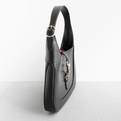 グッチ ジャッキー 1961 ミディアム ショルダーバッグ ブラック レッド レザー