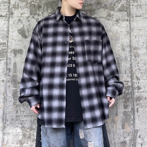 グラデーションチェック柄カジュアルシャツ 2カラー 11234