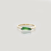 フォレストグリーン翡翠リング K10YG forest green jadeite ring A貨翡翠 jd_rg1861