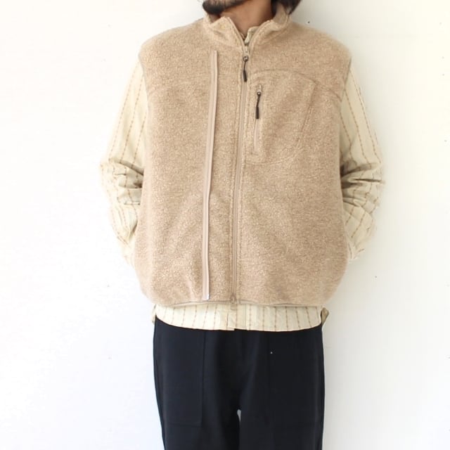 ラスト1点】melple ウールパイルベスト Marced Wool Vest （Beige