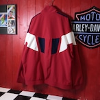 90s adidas ベロアトラックジャケット 赤×ネイビー アディダス