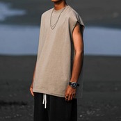 ドロップショルダーノースリーブTシャツ A4248