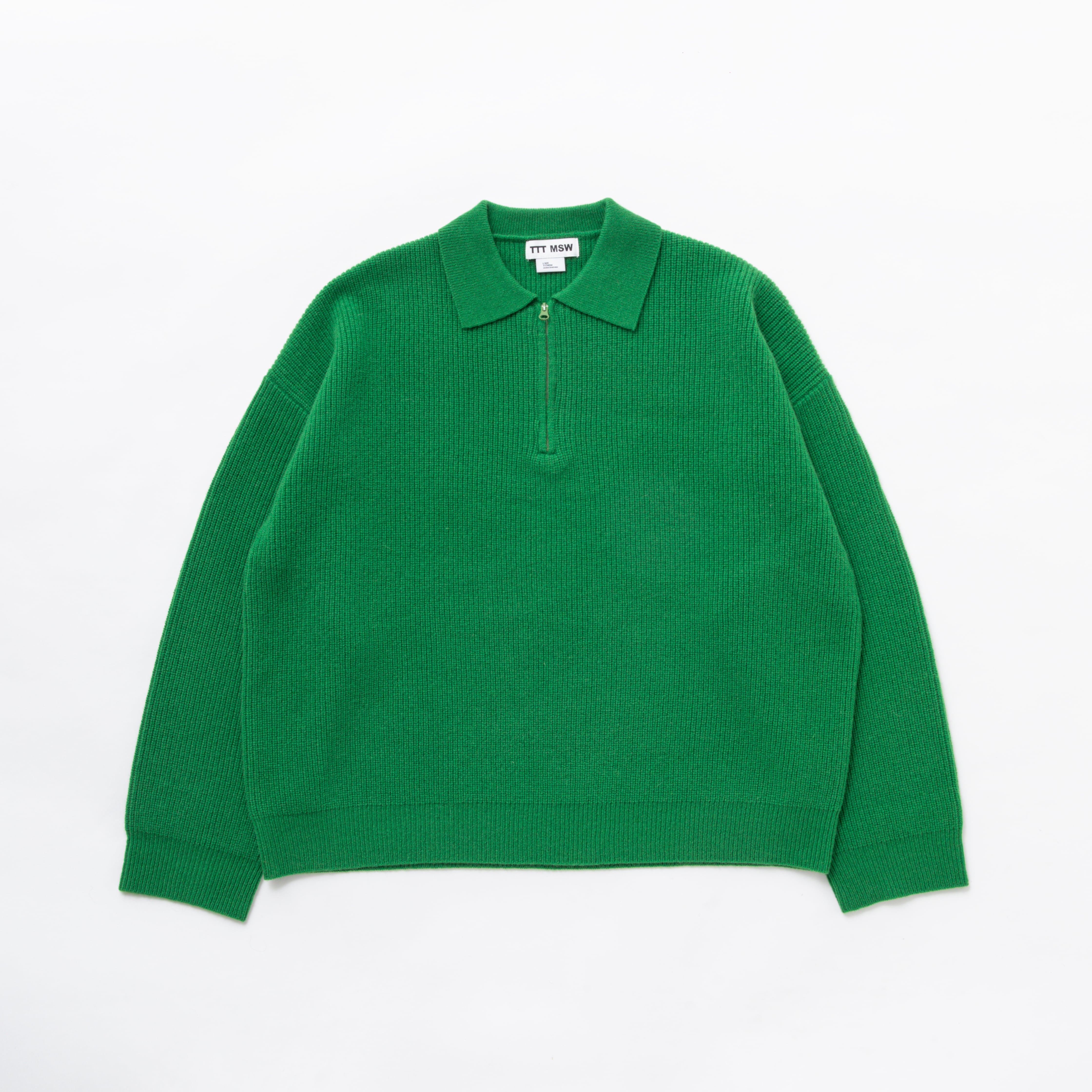 Zipup knit polo shirt (GREEN) | TTTMSW
