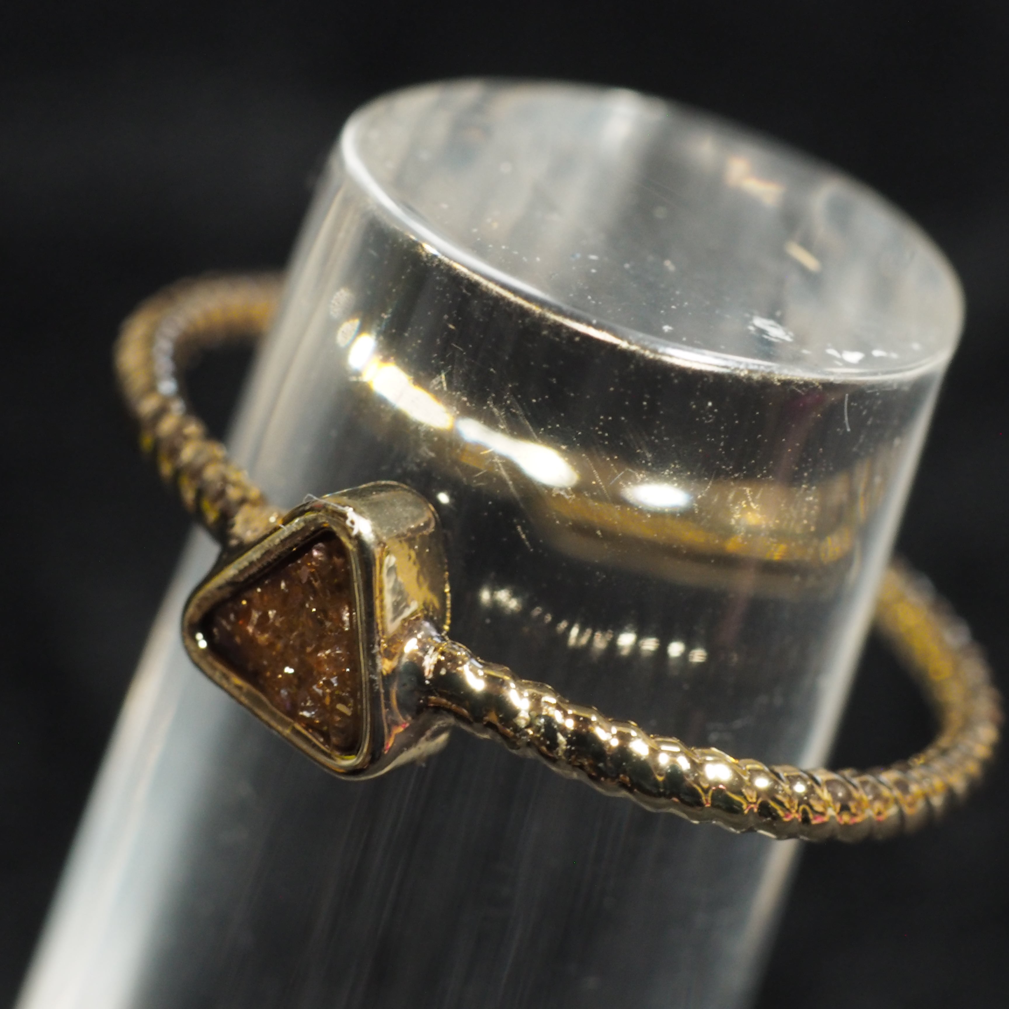 ドゥルージーリング ドゥルージーカルセドニー リング / Window Druzy Chalcedony