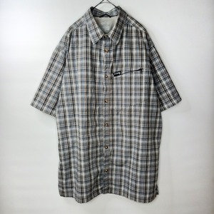 コロンビア　オムニドライ　シャツ　半袖　アウトドア　チェック　ジップポケット