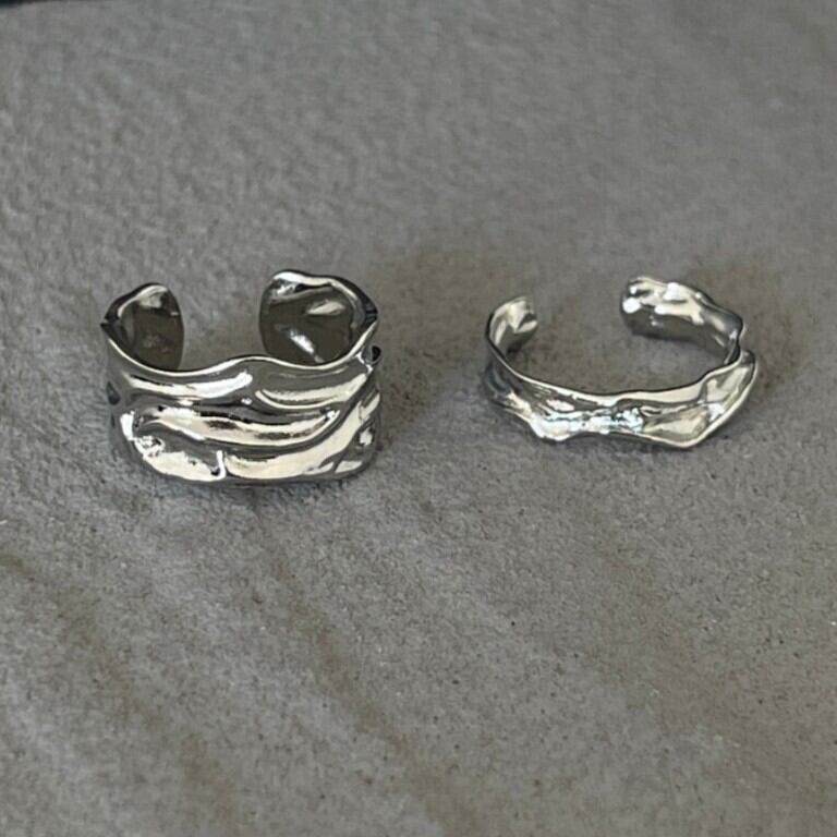 irregular silver ring / l0891