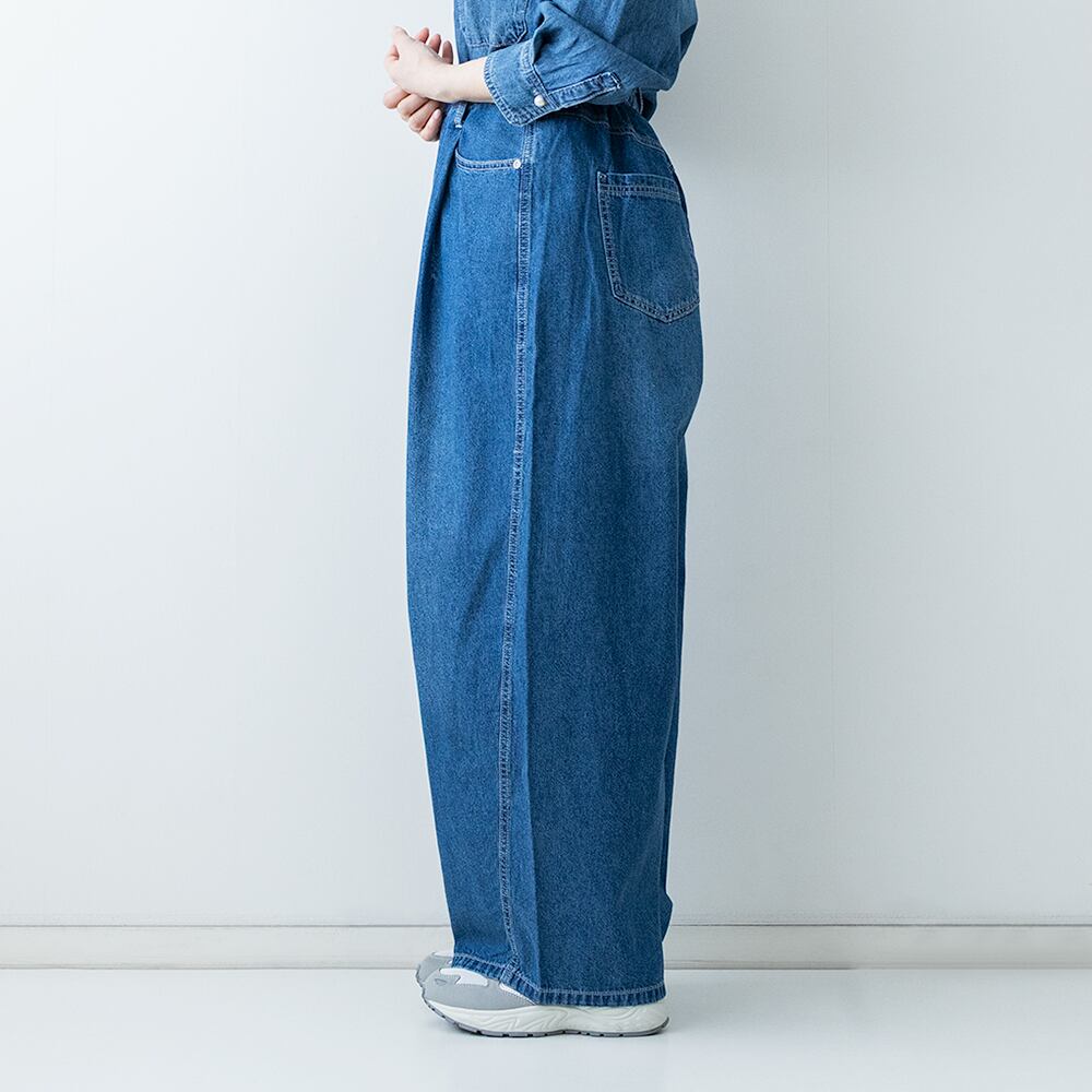 QTUME 8ozデニム ワイドバレルパンツ | LASQ store | ラスクストア