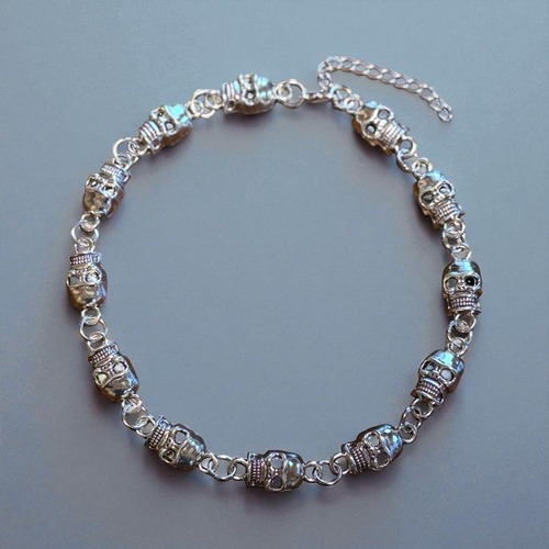 ネックレス スカル 骸骨 ドクロ シルバー Y2K 古着 グランジ kn31