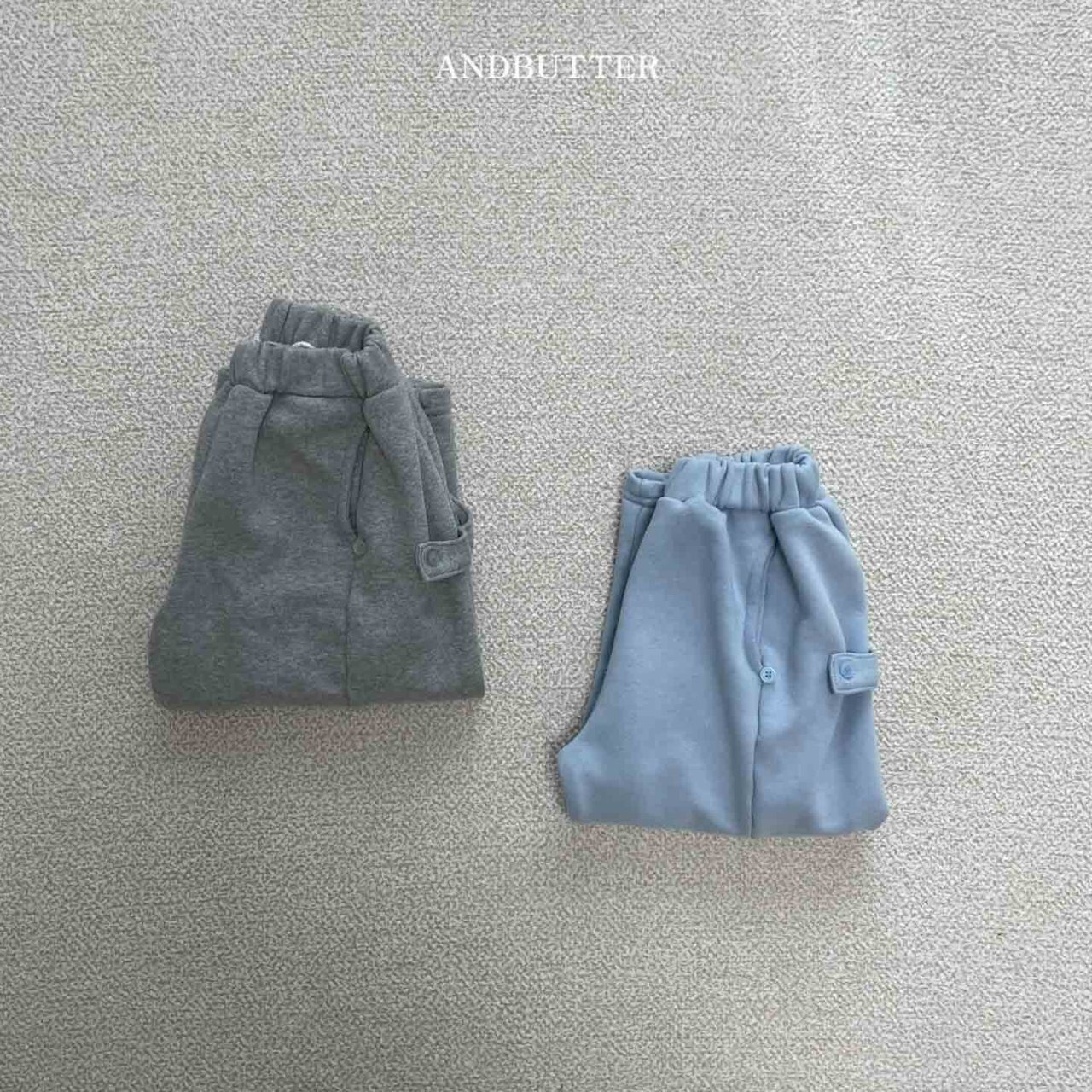 【and butter】ボタンワイドスウェットパンツ グレー 130cm - 9