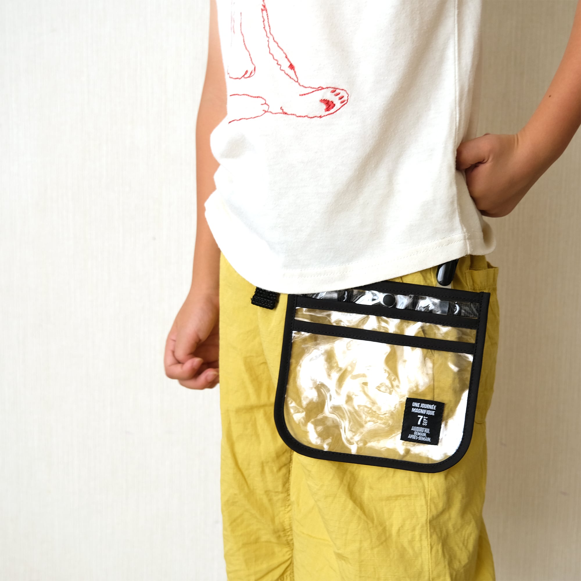 夏仕様☆PVCで作ったクリア移動ポケット◇トリプルポケット◇防水