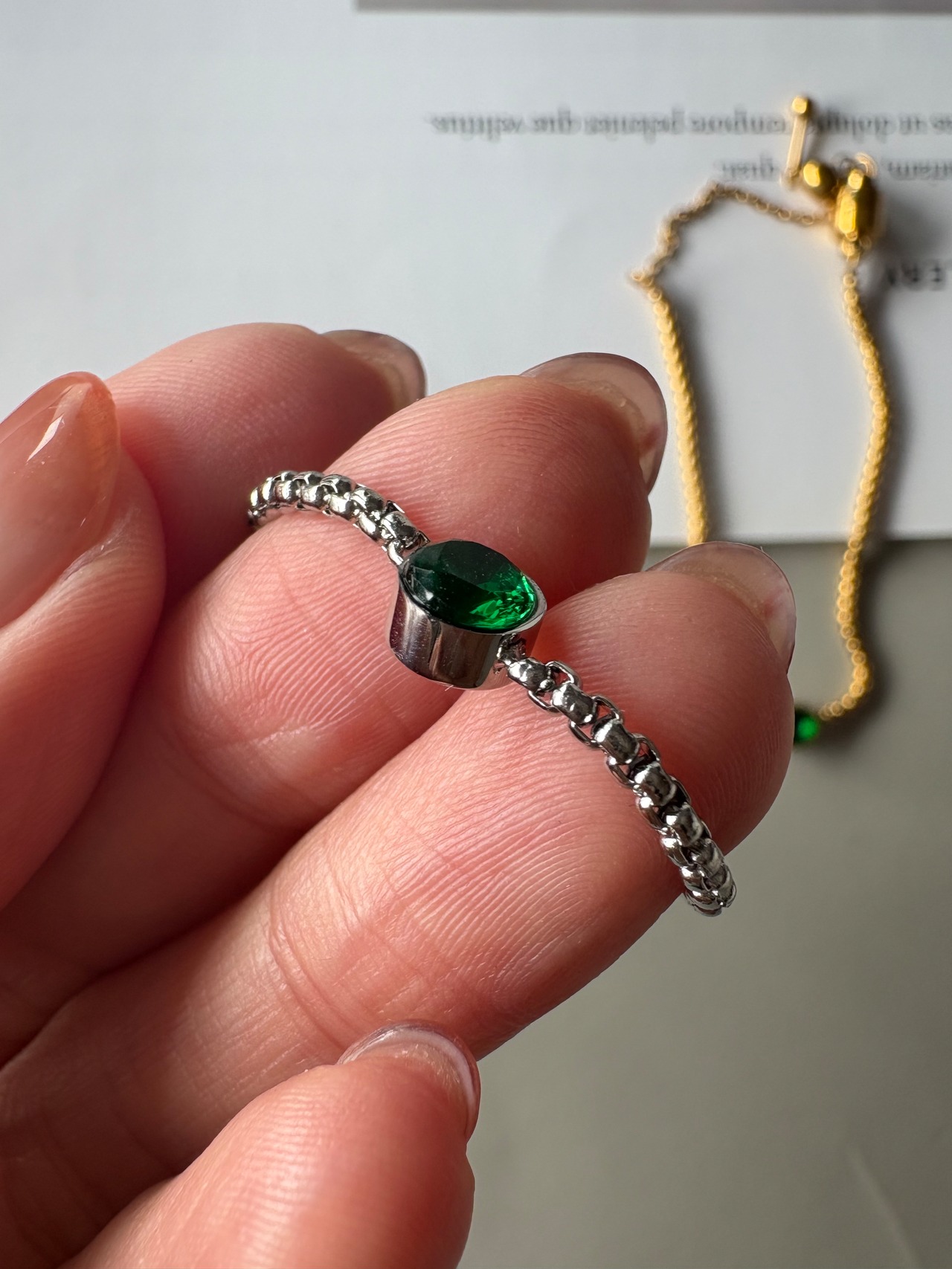 MSA green stone bracelet