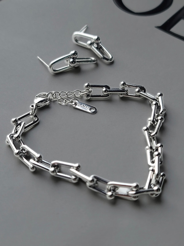 サージカルステンレス baby u linked chain bracelet【 4color 】 No.B005