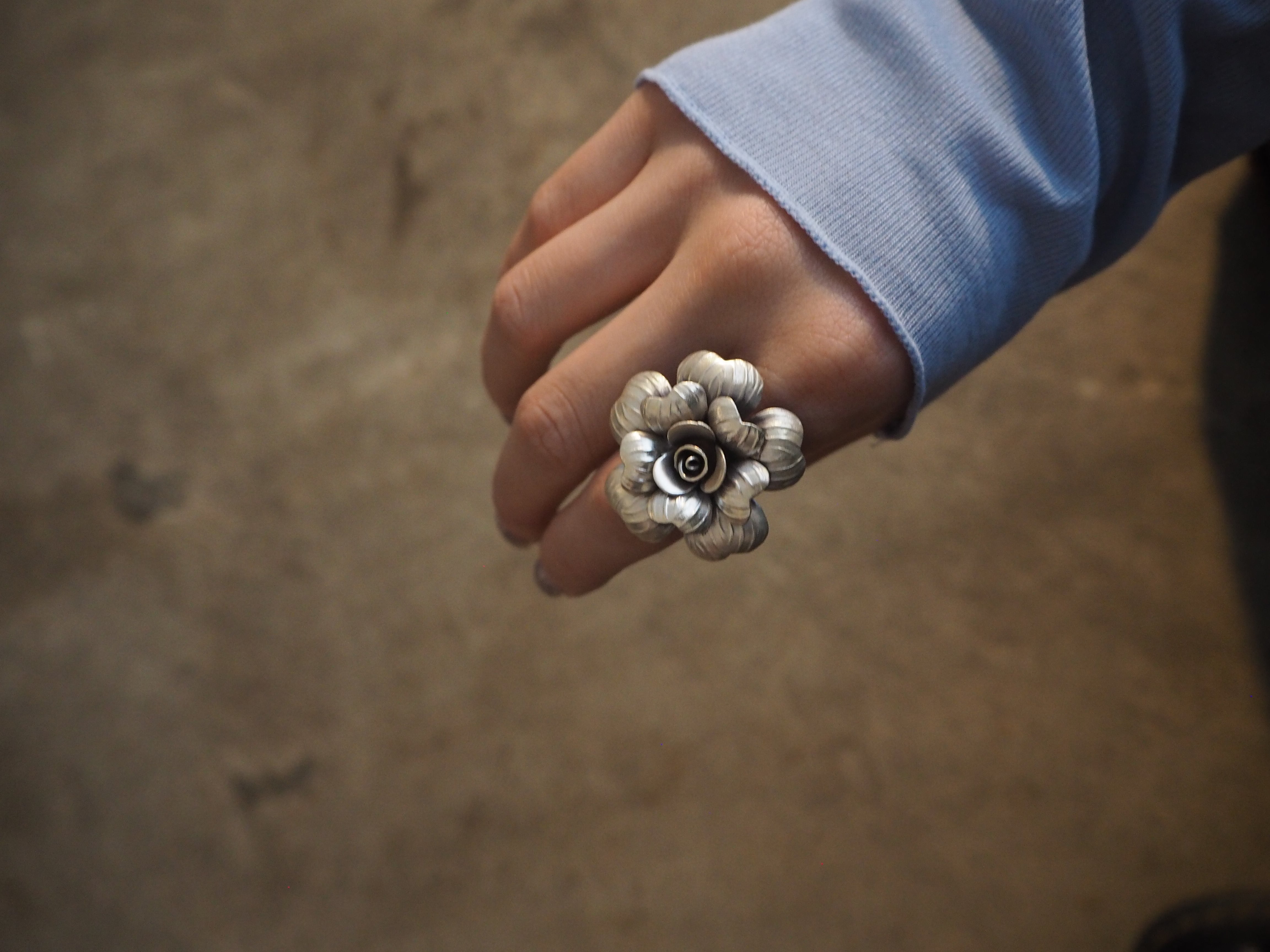 Karen silver , Flower ring | BaA-silver-