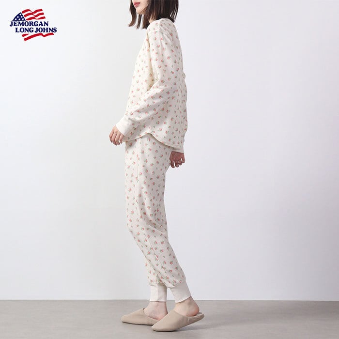 【新品・未使用】ジャザサイズ アパレル 花柄 上下セット Mサイズ 花柄長袖＆パンツ上下セット（ポーチ付き）【Freeサイズ】 #JD570-59S