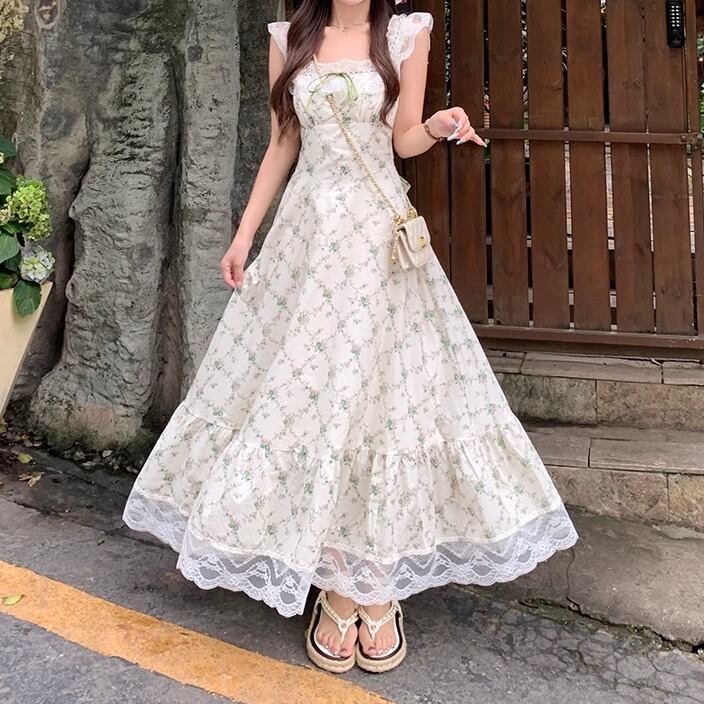 ダブルレースアップリボンワンピースLIZLISA リズリサ ラッフルリボン