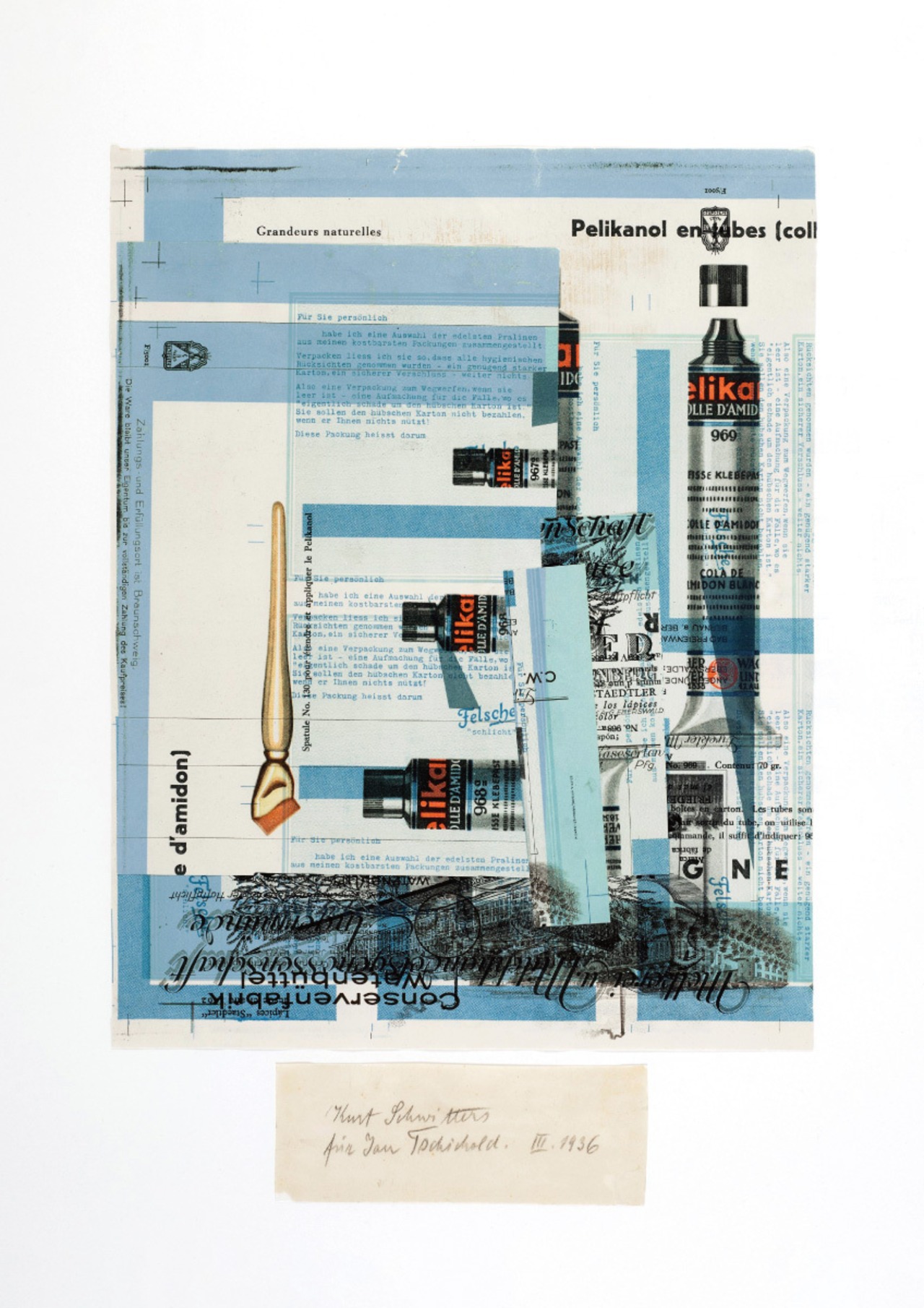 クルト・シュヴィッタース Fur Jan Tschichold コラージュ アートポスター メルツ絵画 ダダイズム メルツバウ 名画 絵画 ポスター アートパネル 特大 AP215 - 5