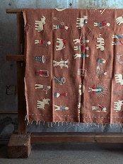 Naga tribe／Stonewashed embroidery rug（Brown）
