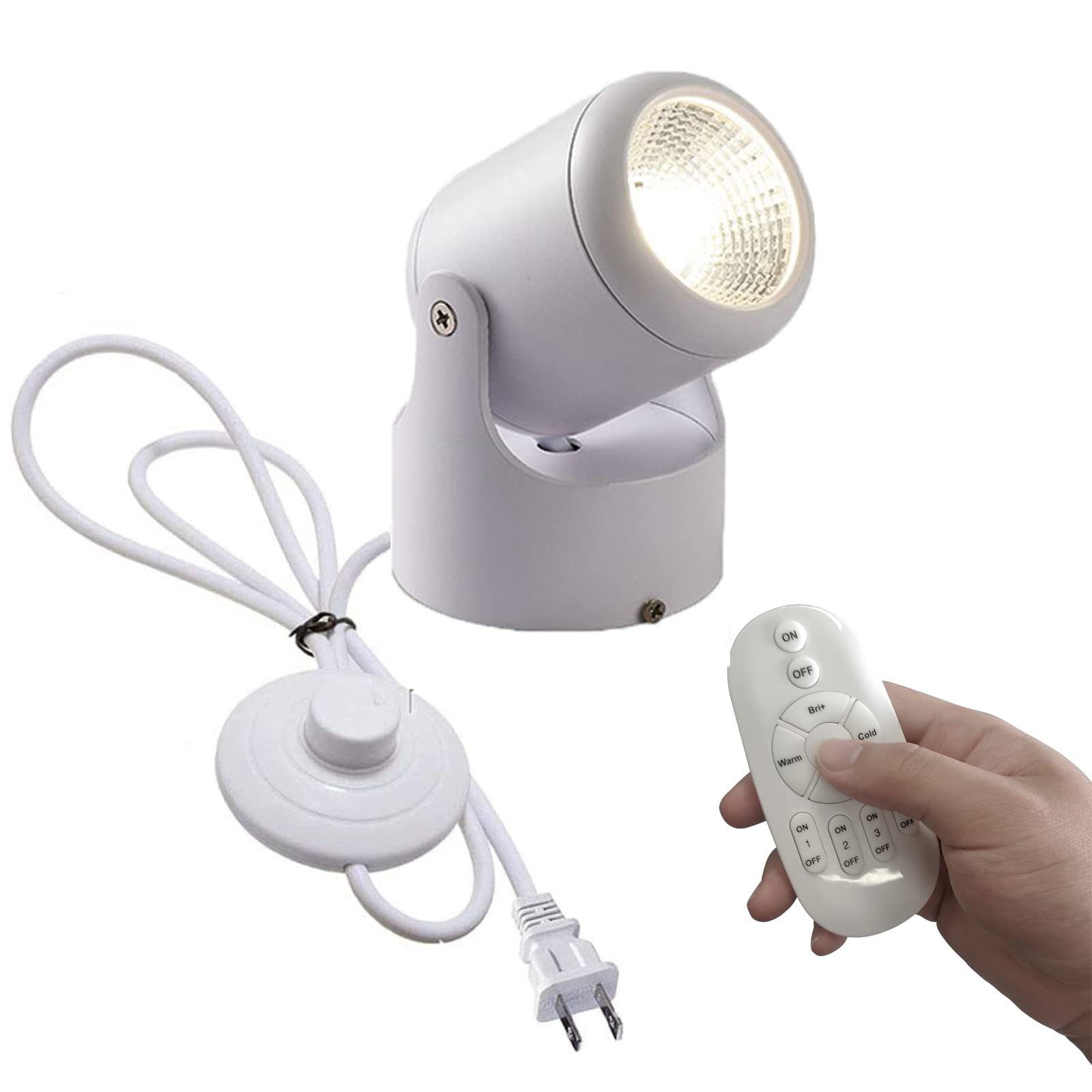 STGGTS 7W リモコン付き 調光調色可 スポットライト コンセント式 フットスイッチ付き 角度調節可 屋内用 壁 天井 展示 撮影 角度調節可能 ステージライト フロアスタンド照明 屋内用 壁 天井 展示 撮影 ウェディング ホワイト