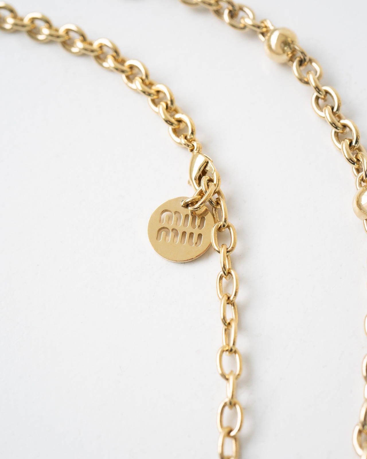 〈miu miu〉Logo Chain Necklace