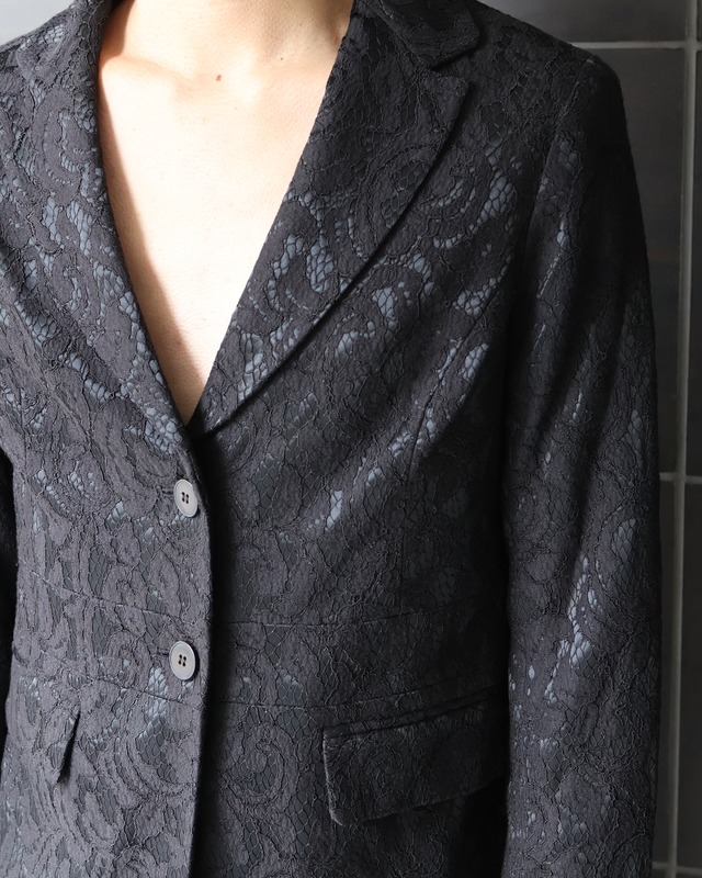 Lace design single tailored jacket