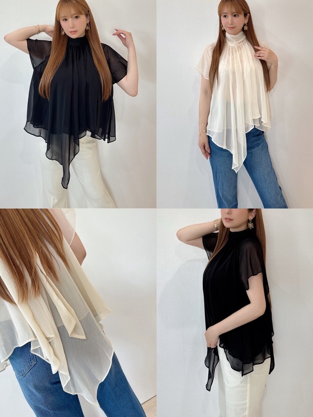 上品シフォンドレープチュニック　¥6,300+tax