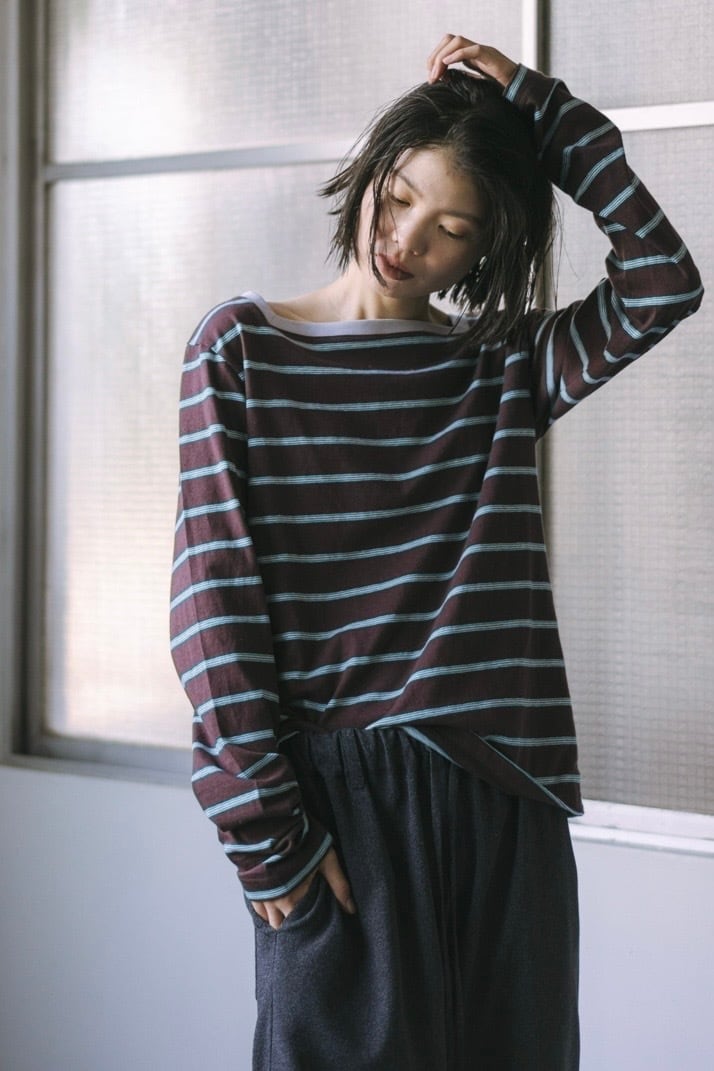todayful Border Long T-shirts チャコールグレー TODAYFUL Border Long T-shirts ボーダーロングTシャツ CharcoalGray