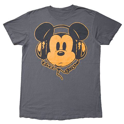 L】 ディズニー ヘッドフォン ミッキーマウス キャラクター Tシャツ