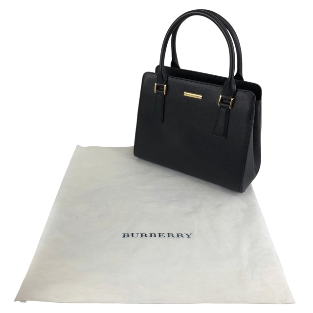 BURBERRY バーバリー ハンドバッグ ブラック ロゴ レザー vintage ヴィンテージ オールド imtu4e