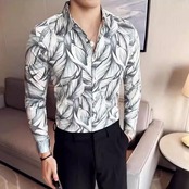 leaf pattern shirt tops 00199