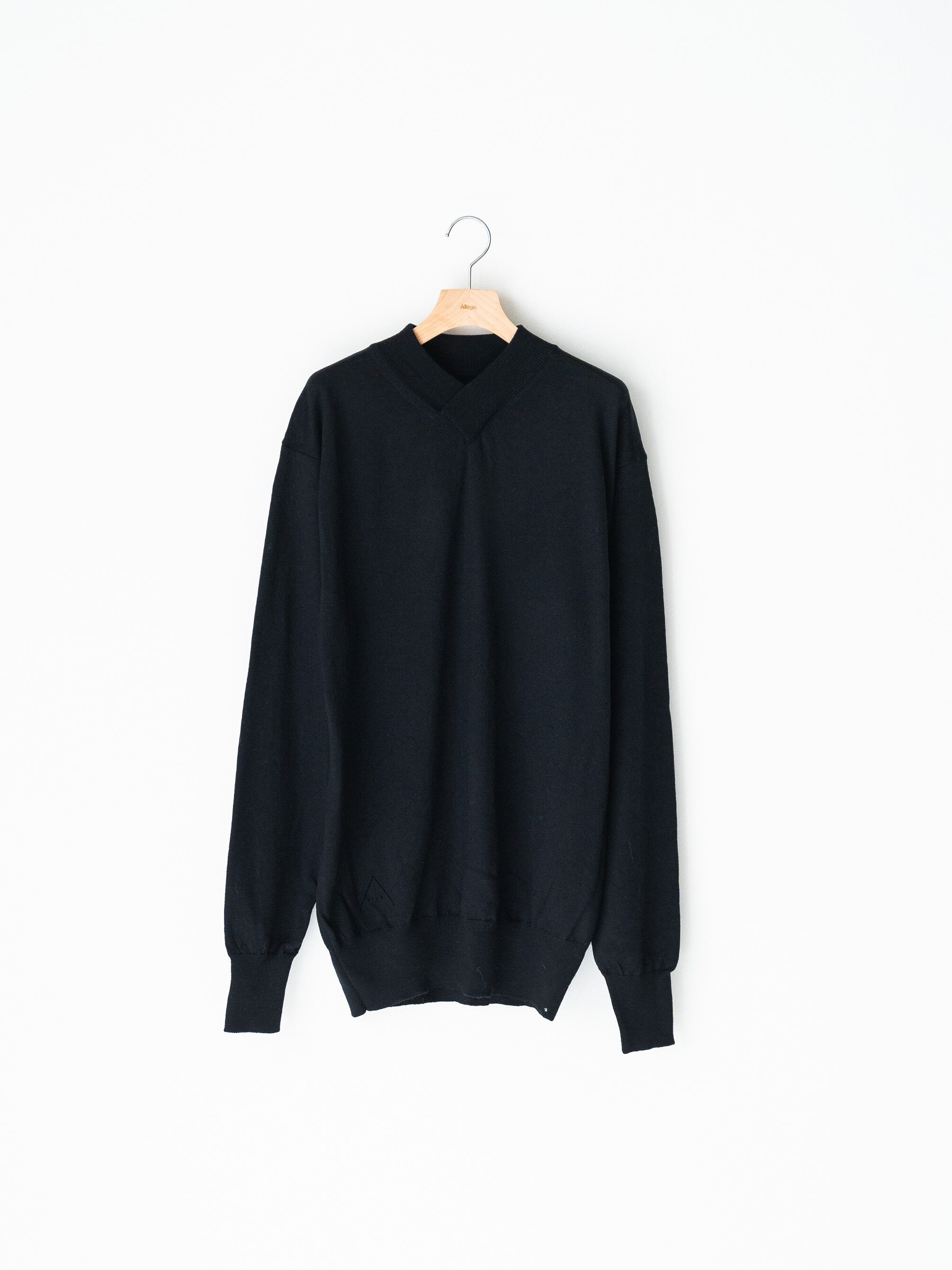 Allege STANDARD V-NECK PULLOVER KNIT BLACK AL24AWK-KN04 | BEST 
