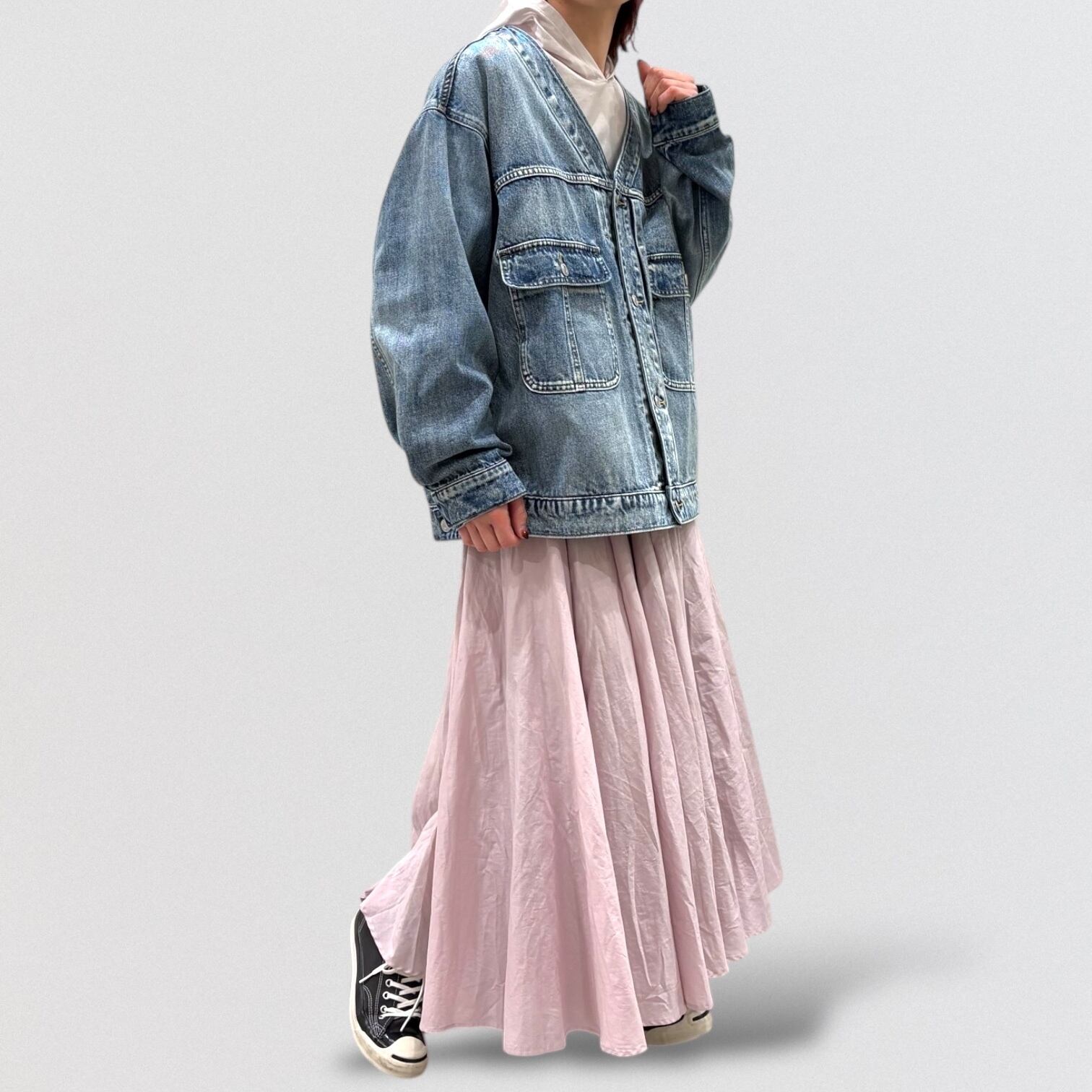 cafune V-neck over size denim jacket | CoCo Cuore