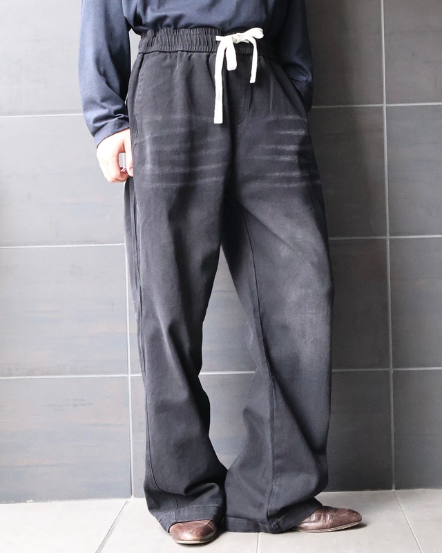easy waist wide denim pants