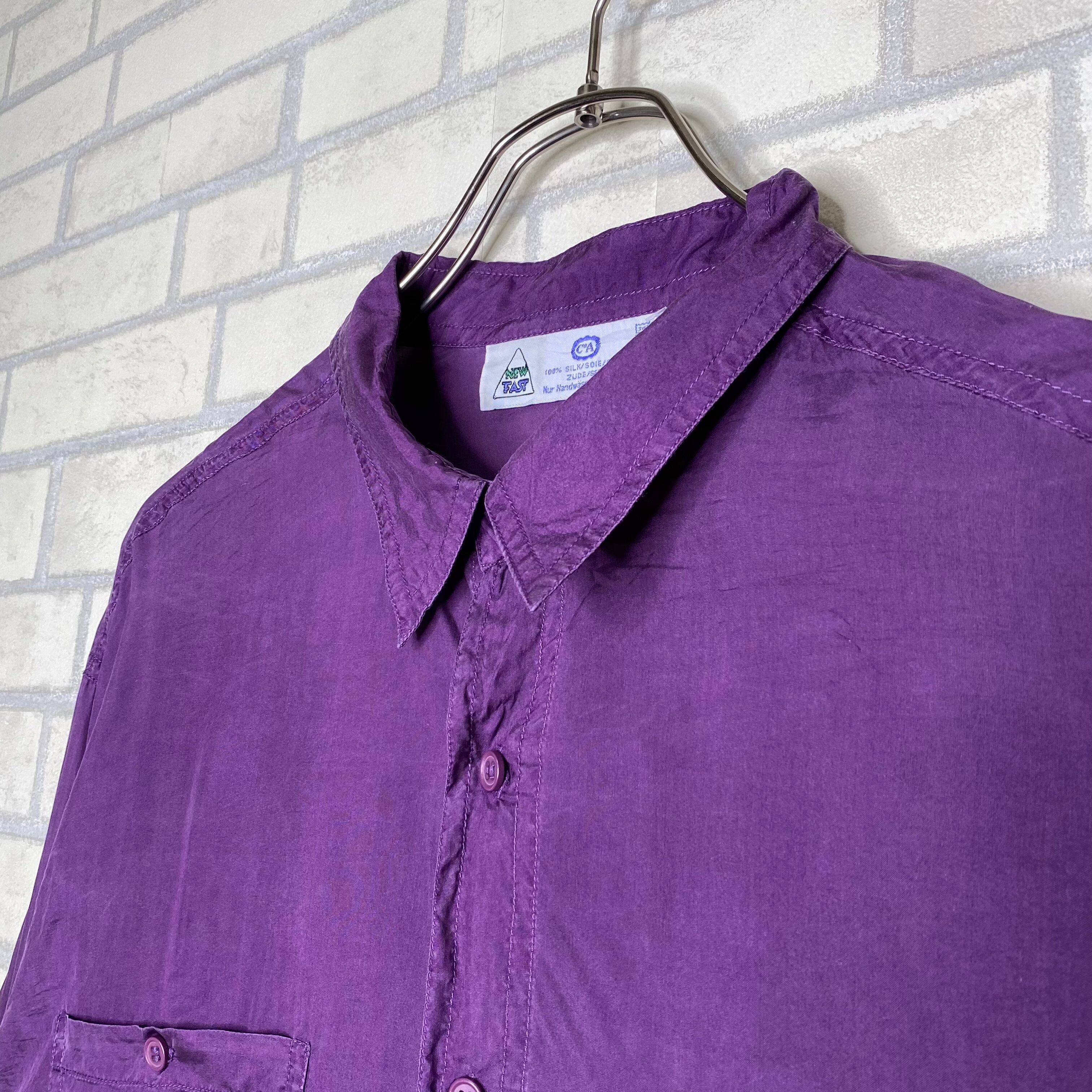 NEW FAST 長袖シルクシャツ XL シルク100% | 古着屋OLDGREEN