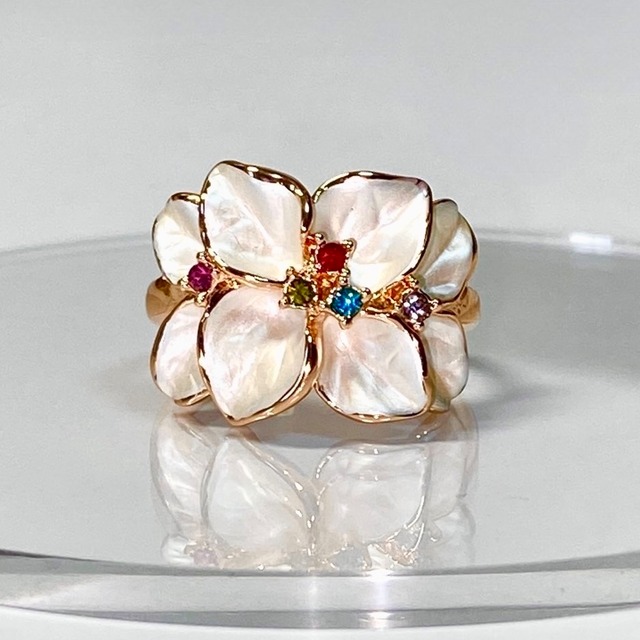 White fleur ring［A007］