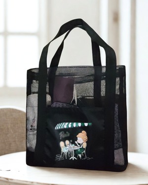 【7月限定】cafe_ステンレス ボトル ＆ メッシュトートバッグ