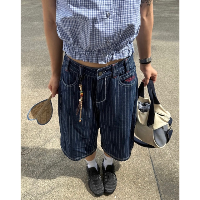 pinstriped cropped pants　ピンストライプクロップドパンツ　J2070