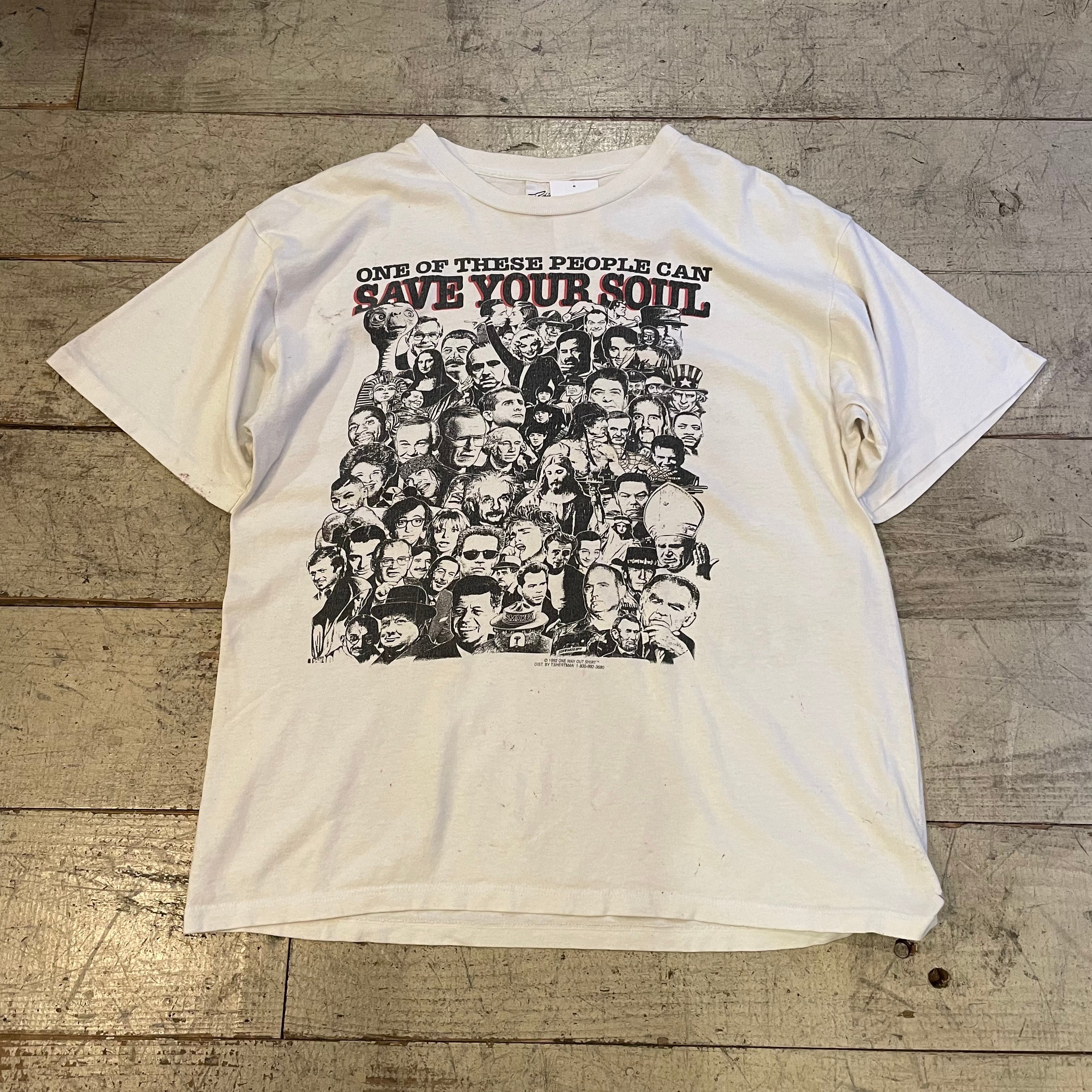 SAVE YOUR SOUL 偉人 キャラ Tシャツ 90s