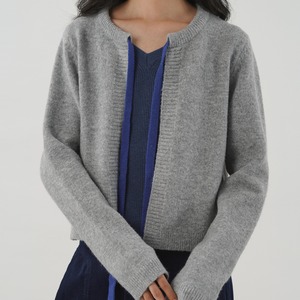 no-collar ribbon knit cardigan J00128