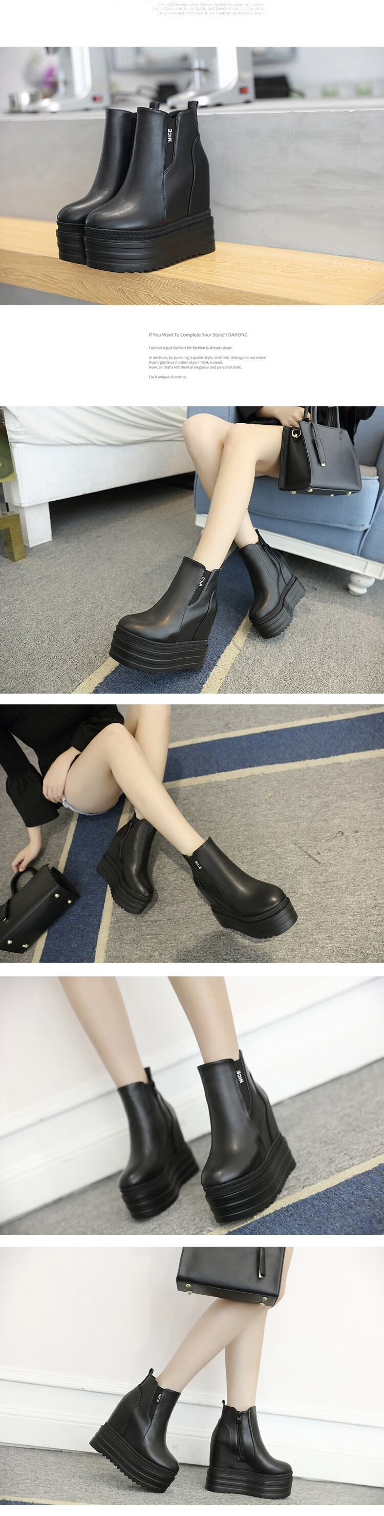 ブーツ ショートブーツ ベルベット 厚底 2023 英文字 きれいめ 大人