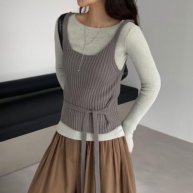 waist mark ribbed knit camisole