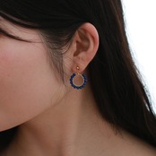 現代風で使いやすい！ラピスラズリフープピアス mm1105