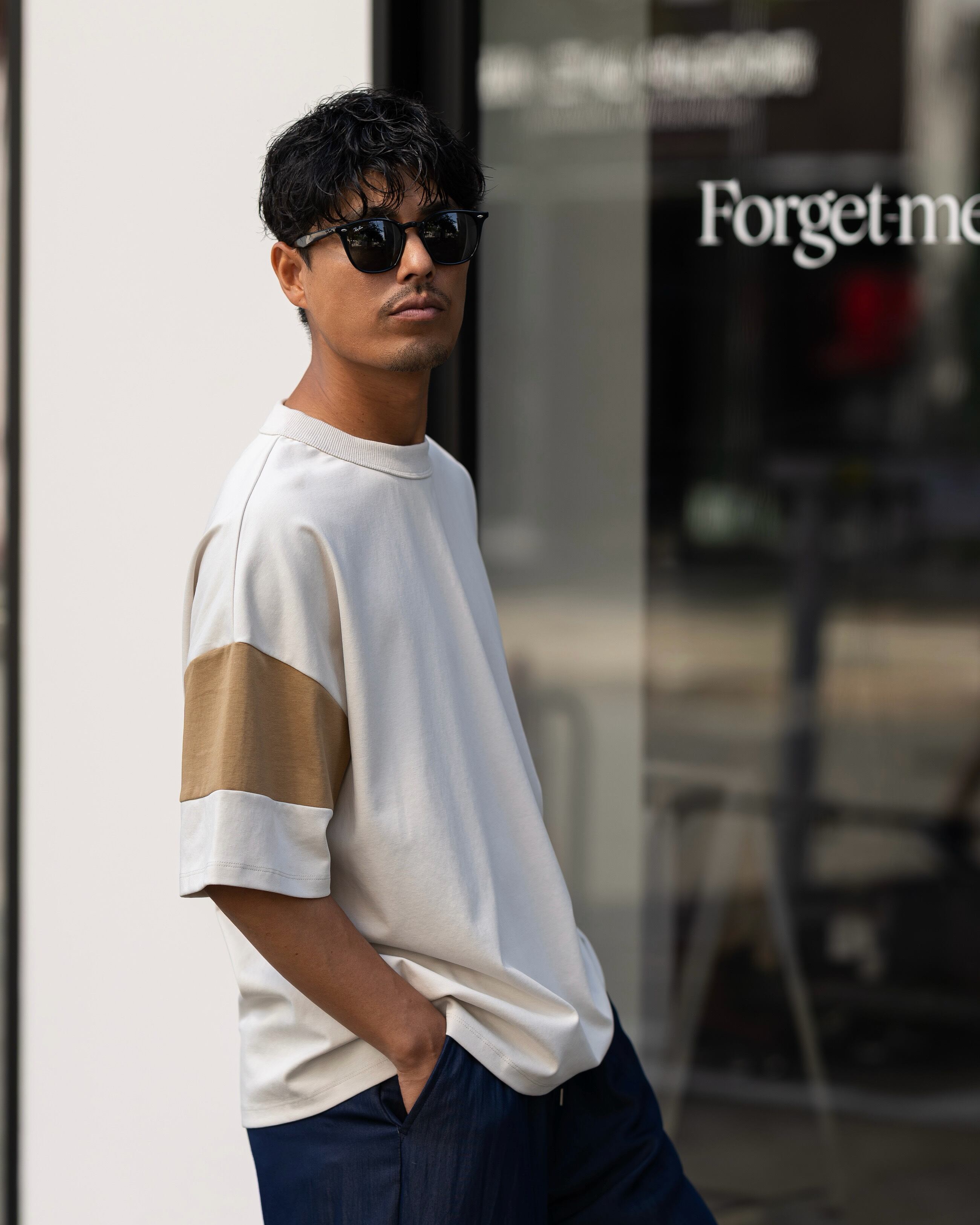 Asymmetry Switch Cut sew Short Sleeve［2690amy-6］Tシャツ | AMUY