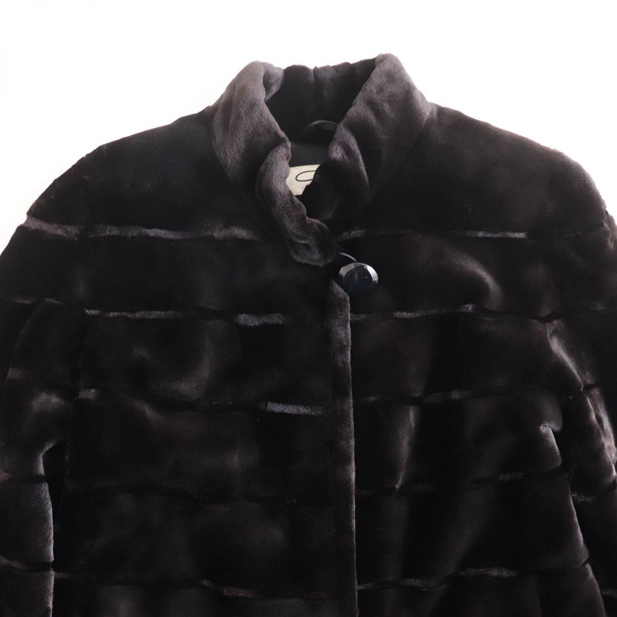 良品○Altima アルティマ MINK シェアードミンク ボーダー 切替