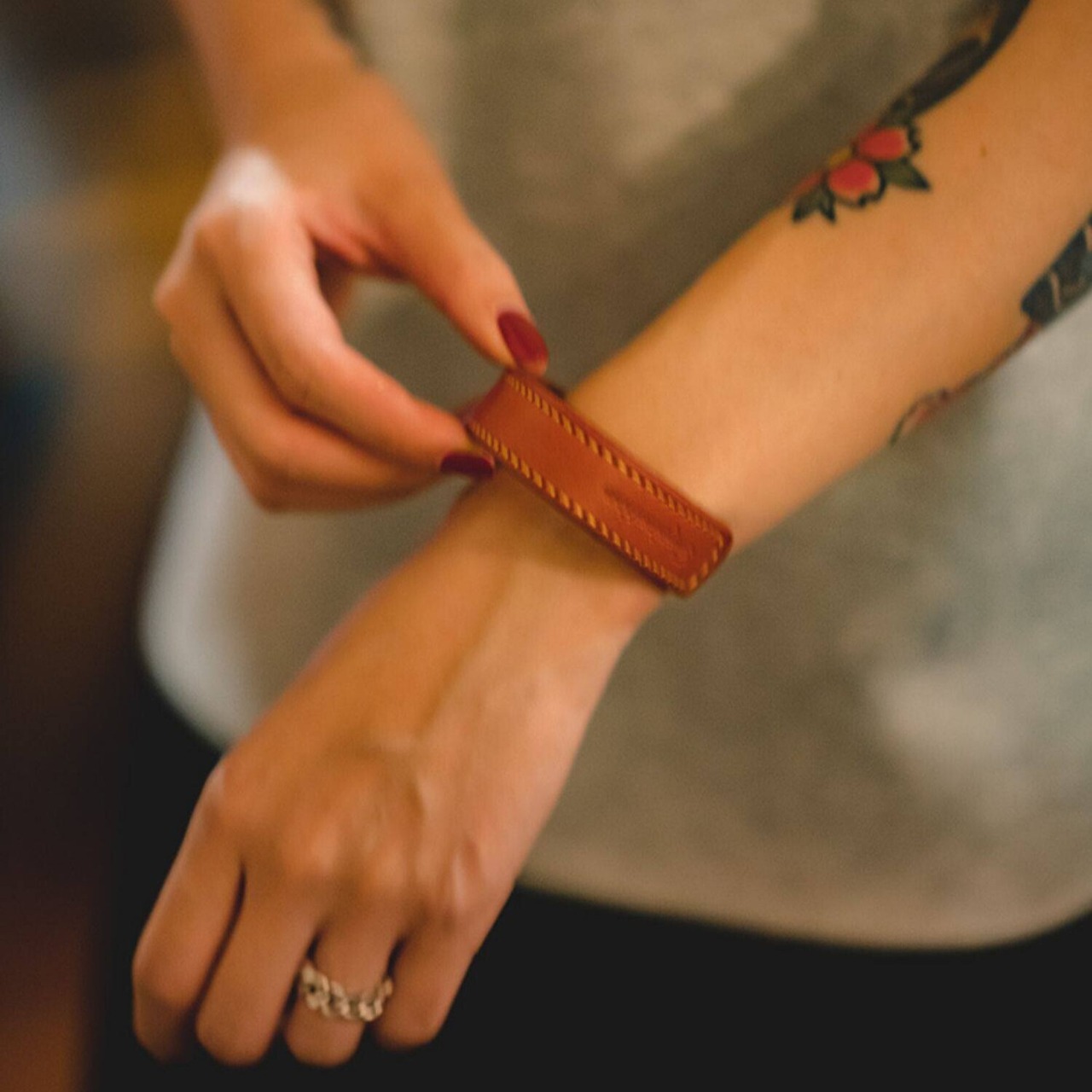 Leather Open Cuff Bracelet / レザー オープン カフ ブレスレット