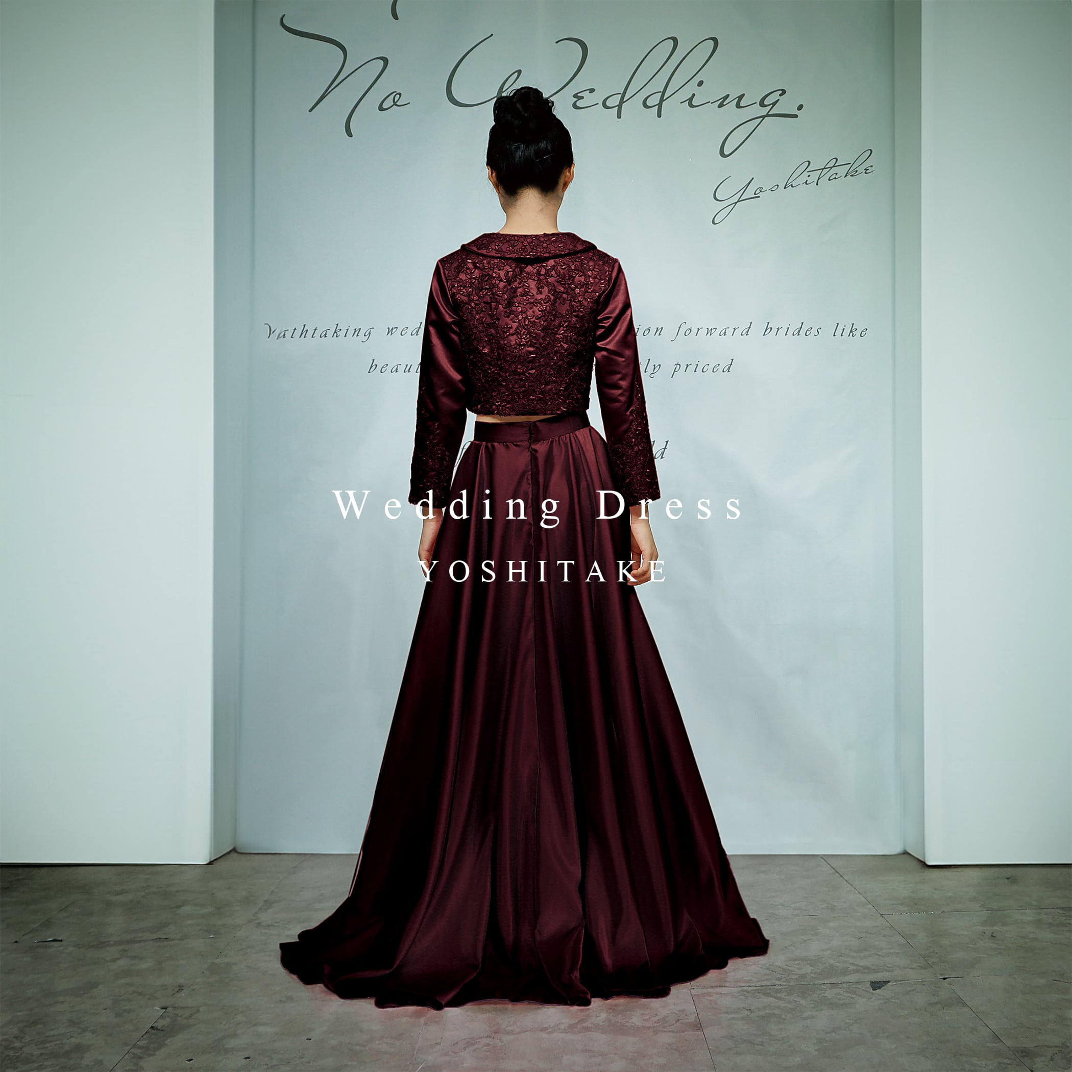 オーダー制作】ウエディングドレス ウエディングドレス.ボルドー