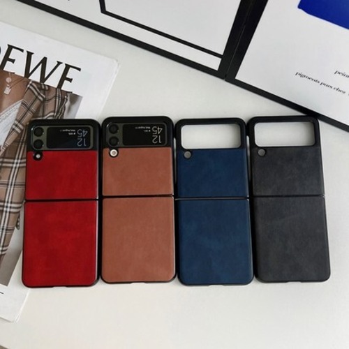 Galaxy Z Flip3 5Gカバー PUレザー ビジネス風 シック 【上品】 ギャラクシーフリップ3カバー 高級感 メンズ向け