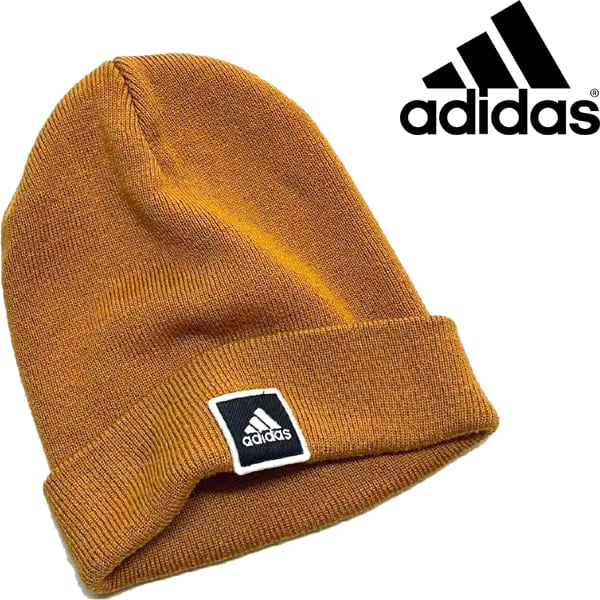 1点物◇アディダスadidasビンテージ茶ニット帽子ビーニーニット