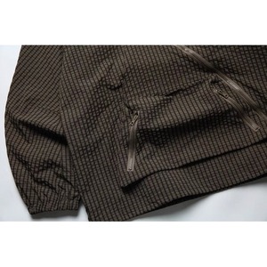 Checkered zip-up anorak parka 0305